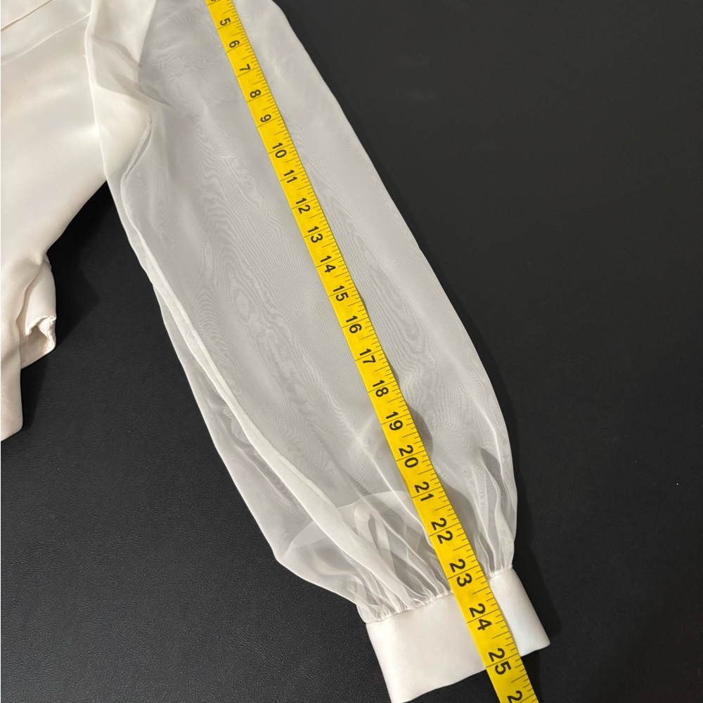 J.R.Nites by Caliendo tuxedo jacket/blouse white size 10 - Picture 12 of 13